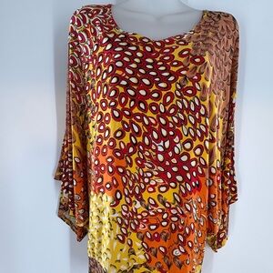 Unaluna Multi Colored Blouse Shirt Size M Polyester Spandex
